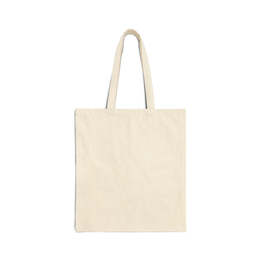 Back of beige tote bag on a white background